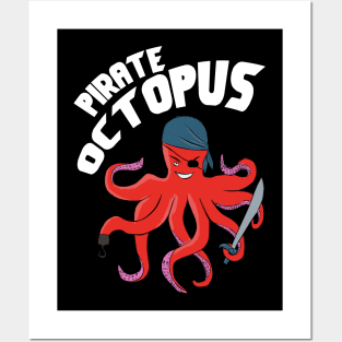 Illustration pirate octopus Posters and Art